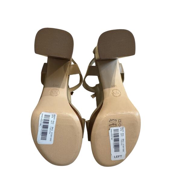 MICHAEL Michael Kors Berkley Leather platform Block-Heel Sandals SZ 9.5 Nude NWT - Picture 6 of 8